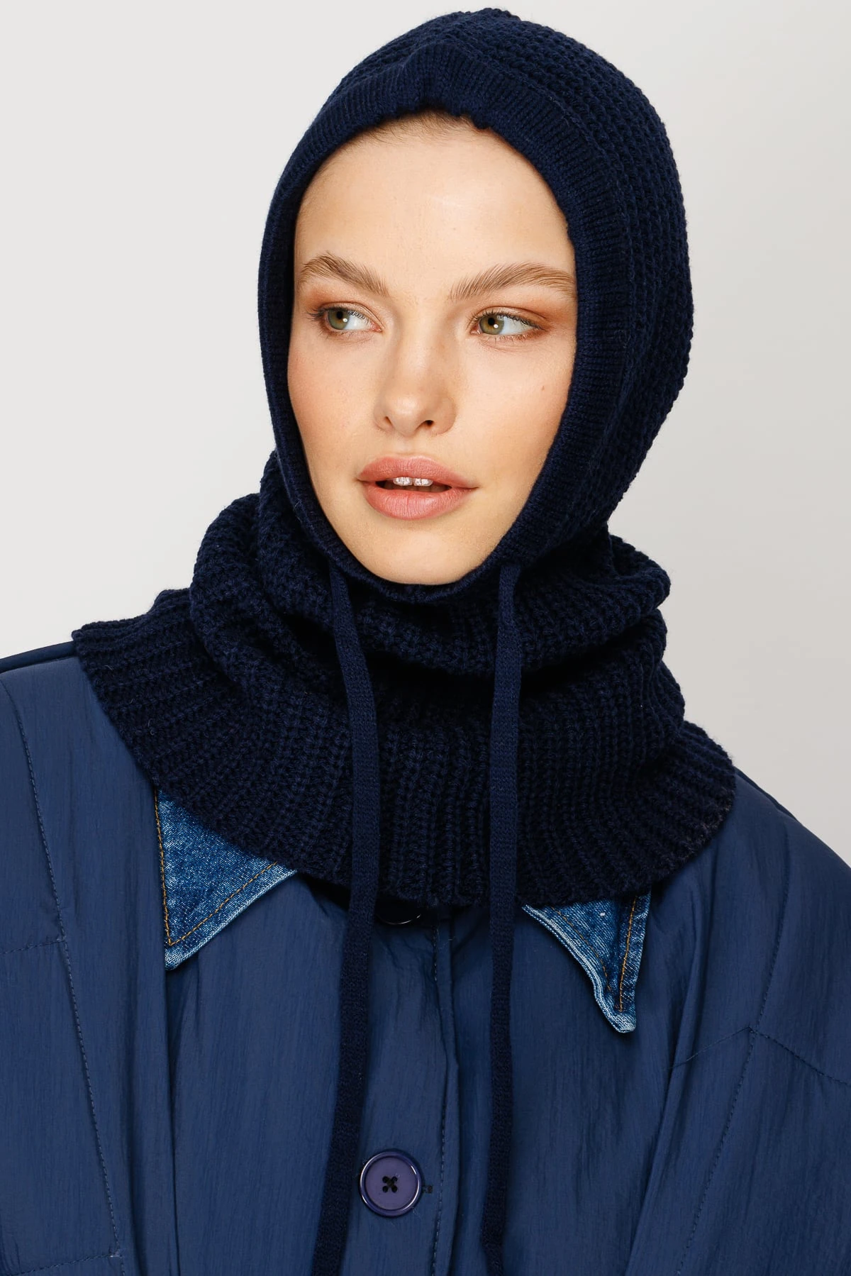 Toptan Balaclava Triko Başlık - Lacivert