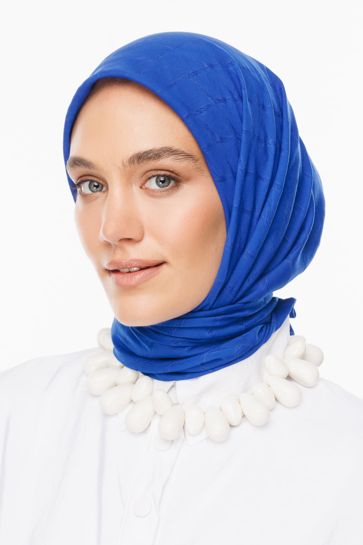 Toptan Bambu Jakar Eşarp - Saks Mavi