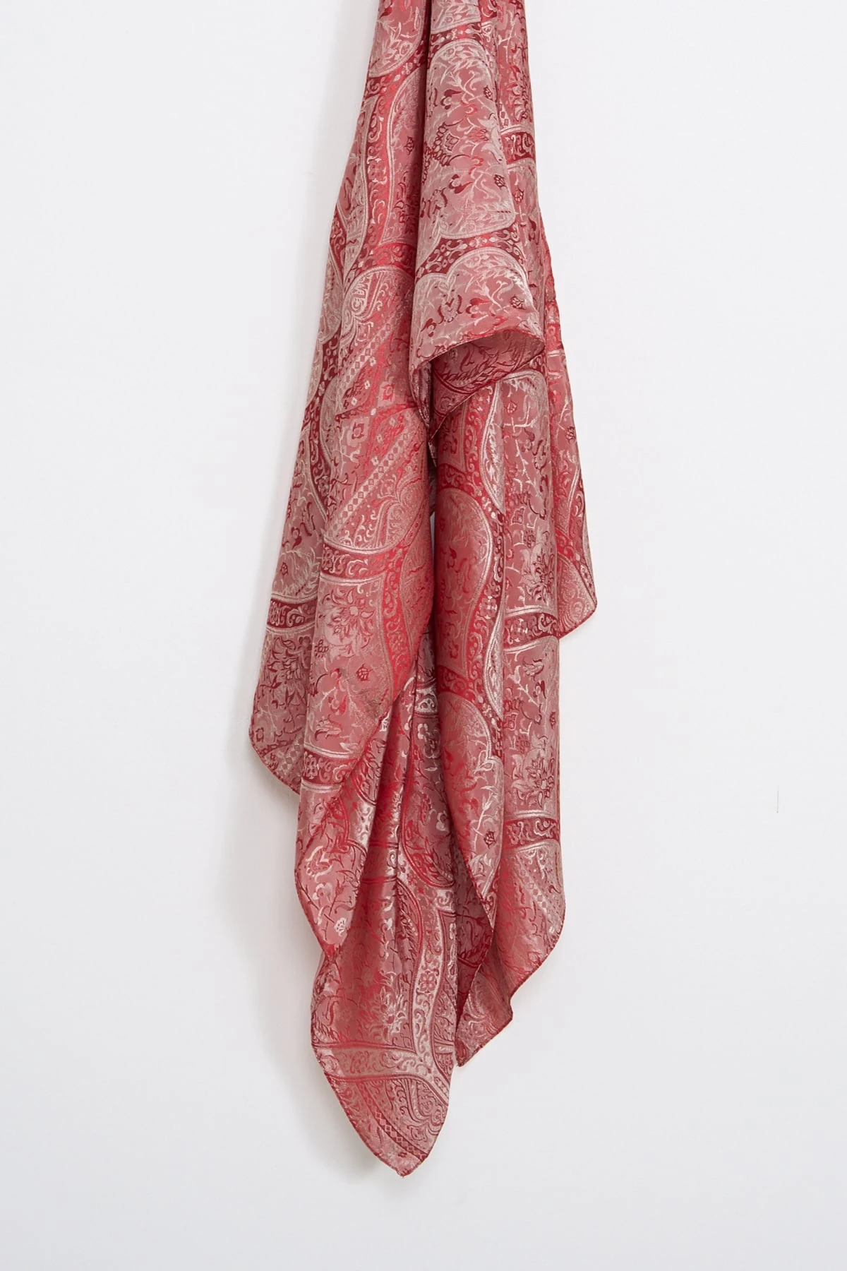 Toptan Soler Desen Shine Line Şal - Bordo-Mint Yeşili