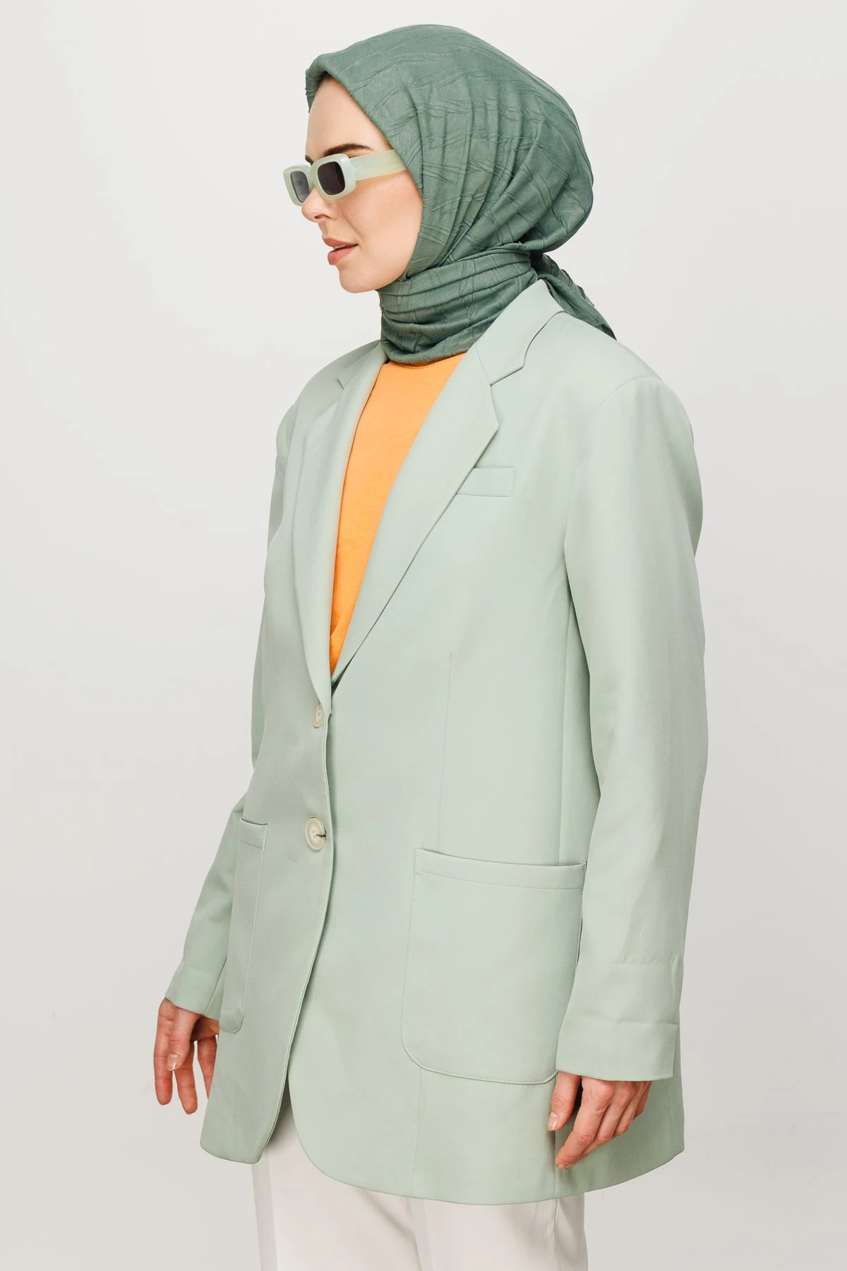 Pleated Bamboo Scarf - Mold Green