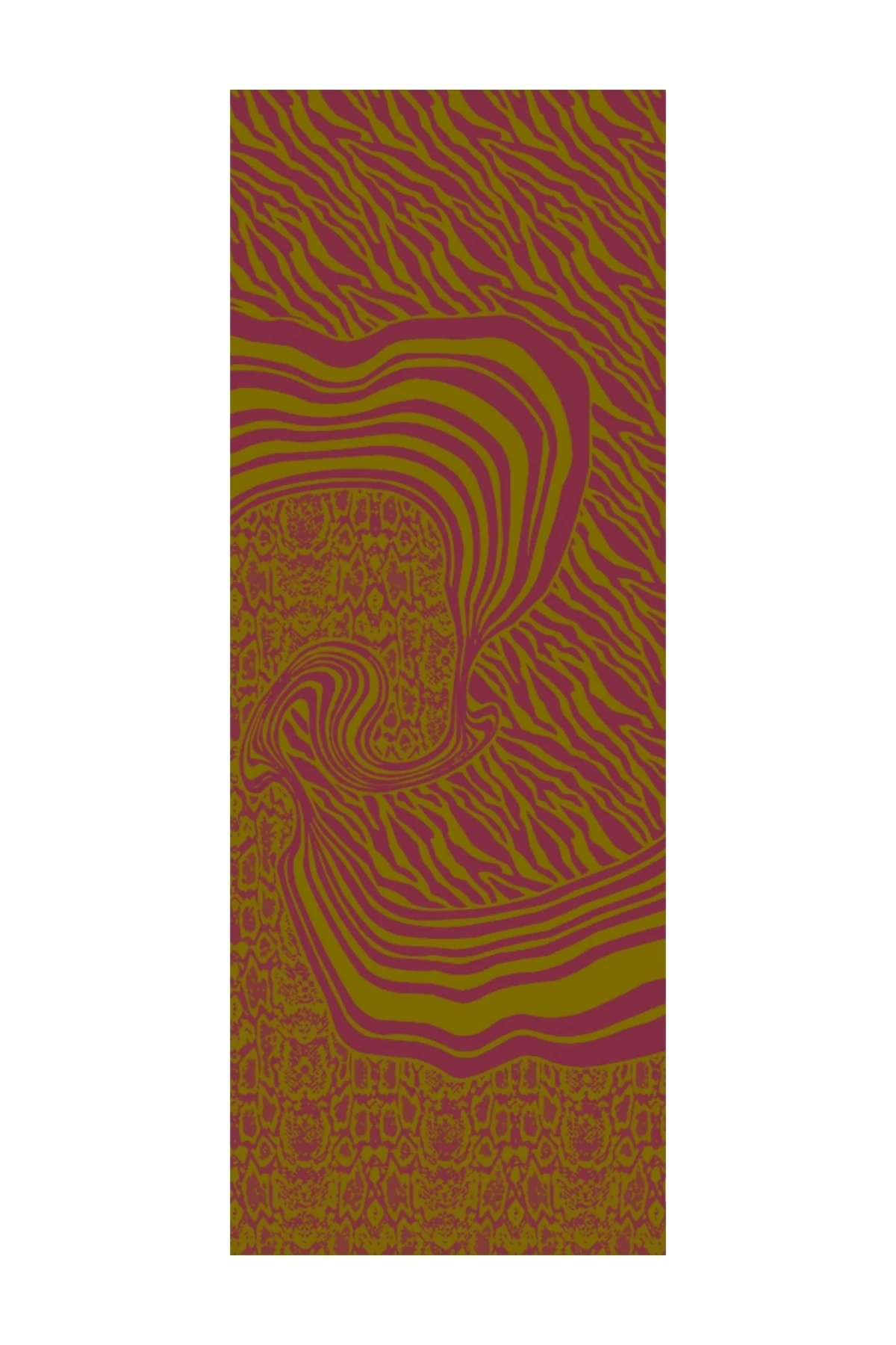 Riad-Pattern Reversible Shawl - Oil Green-Plum