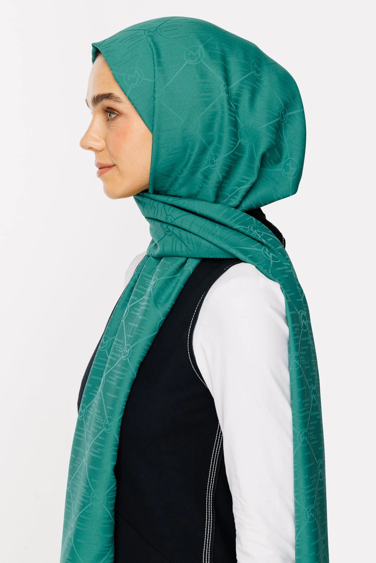 Moon Is Pattern Jacquard Shawl - Mint Green