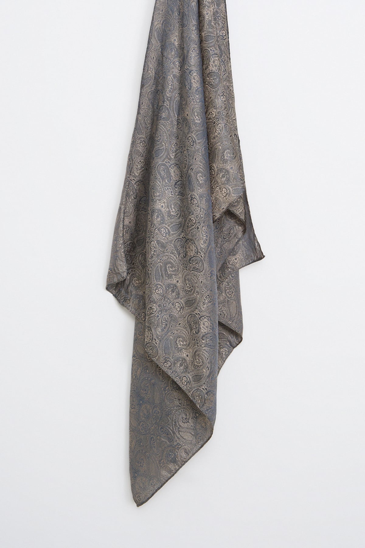 Toptan Moren Desen Shine Line Şal - Petrol Mavisi-Bej