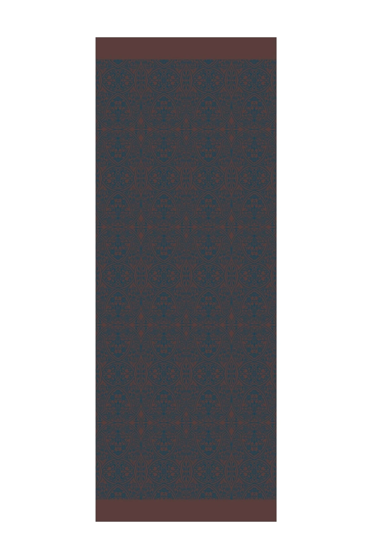 Toptan Morocco Desen Çift Taraflı Şal - Acı Kahve-Petrol Mavisi