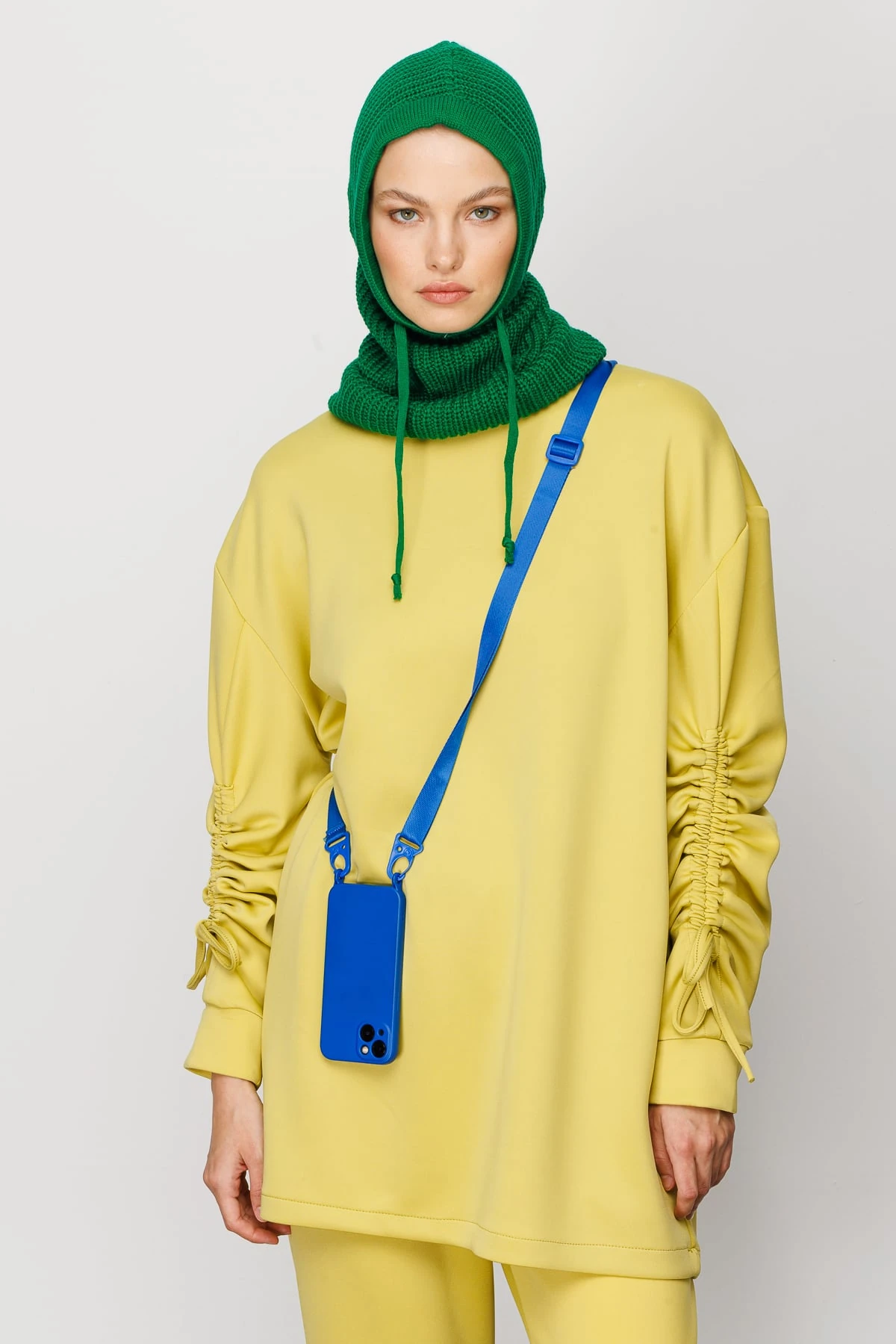 Toptan Balaclava Triko Başlık - Benetton Yeşili