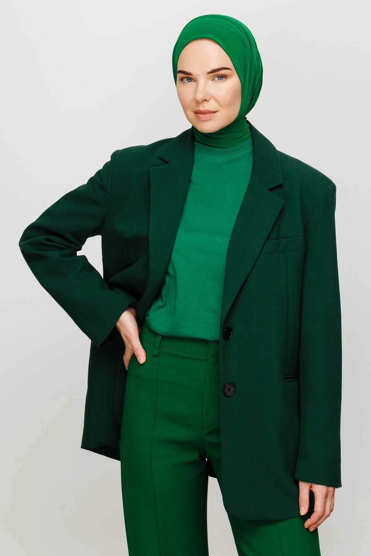 Toptan Hazır Şal - Benetton Yeşili