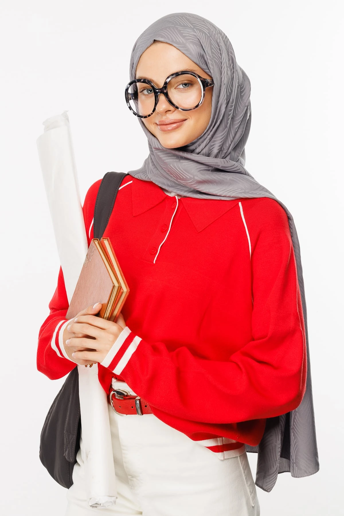 Toptan Aura Desen İpeksi Jakar Şal - Gri