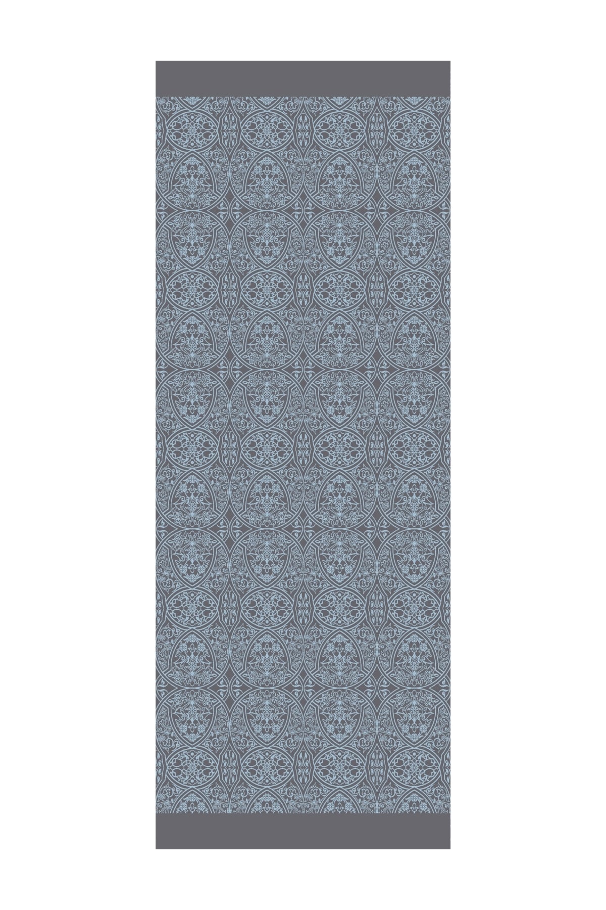 Toptan Morocco Desen Çift Taraflı Şal - Koyu Gri-Açık Mavi