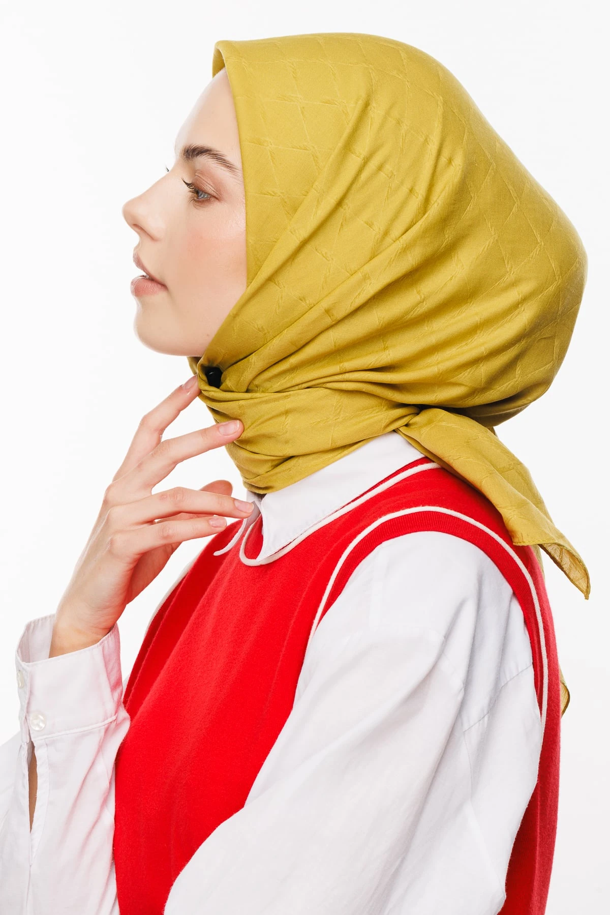 Toptan Bambu Jakar Eşarp - Oliv Yeşili