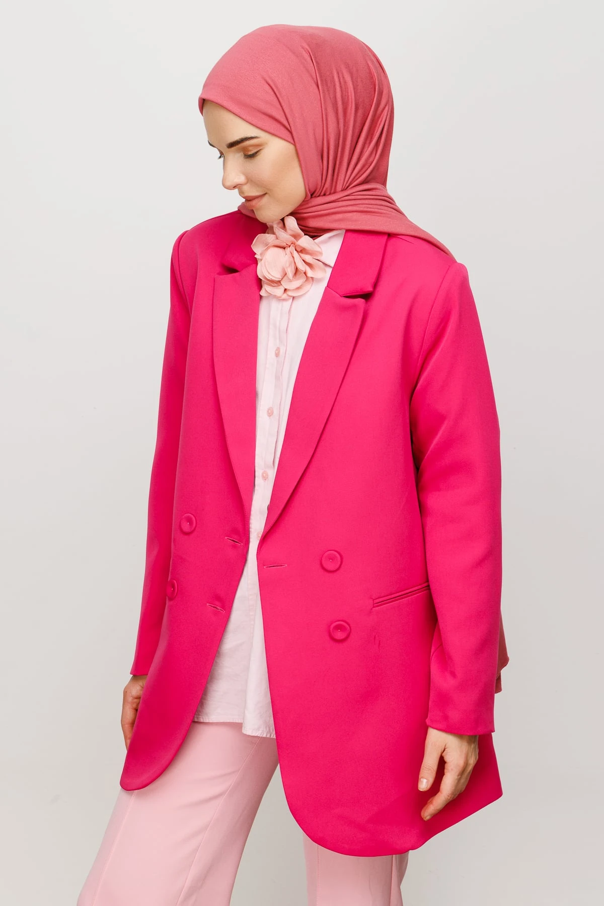 Toptan Penye Şal - Brink Pembe