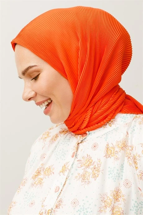 Toptan Pilise Eşarp - Neon Turuncu