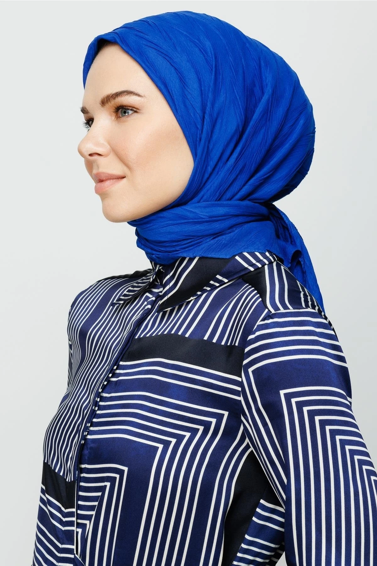 Pleated Bamboo Scarf - Saxe Blue