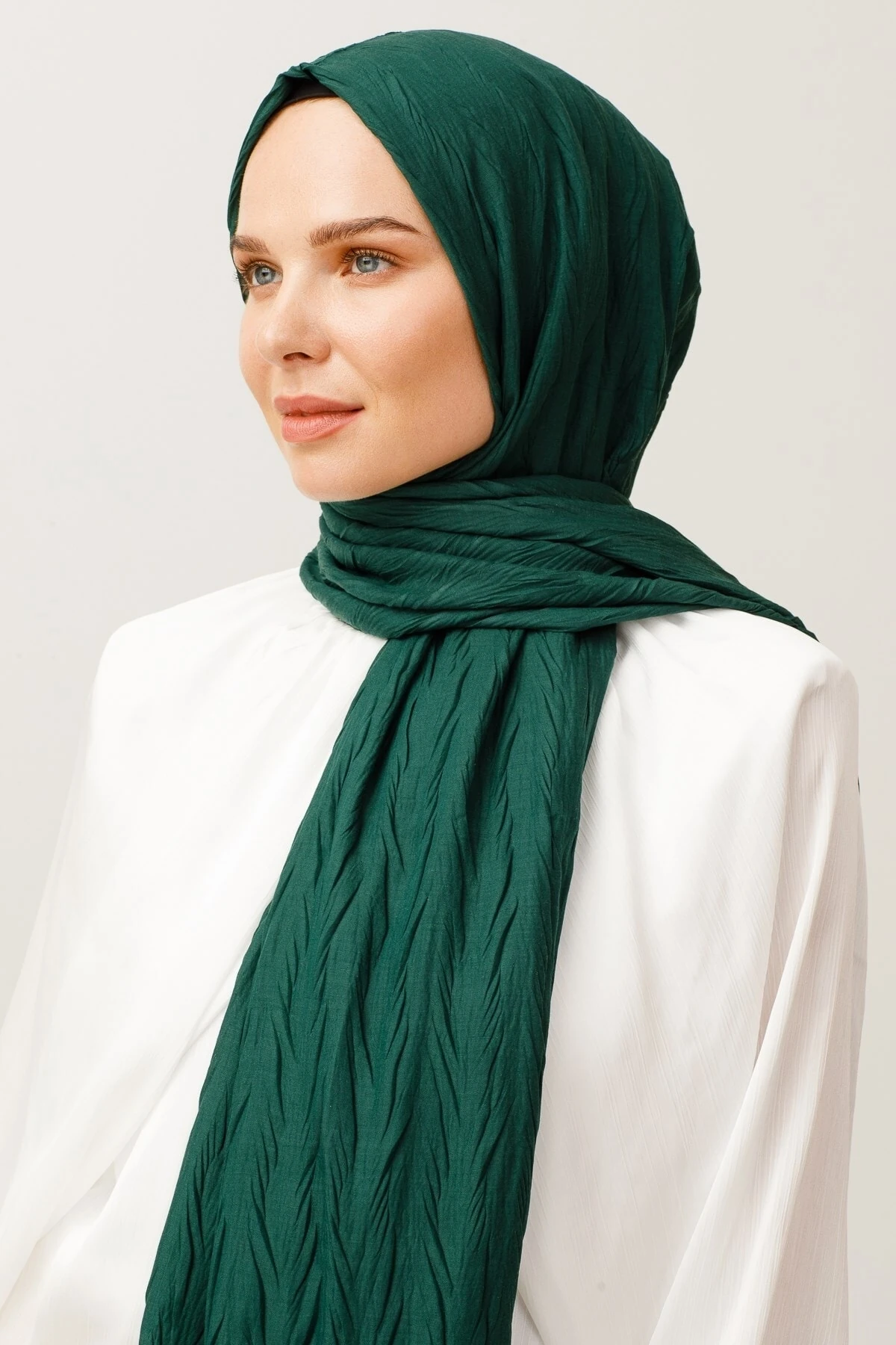 Pleated Bamboo Shawl - Emerald
