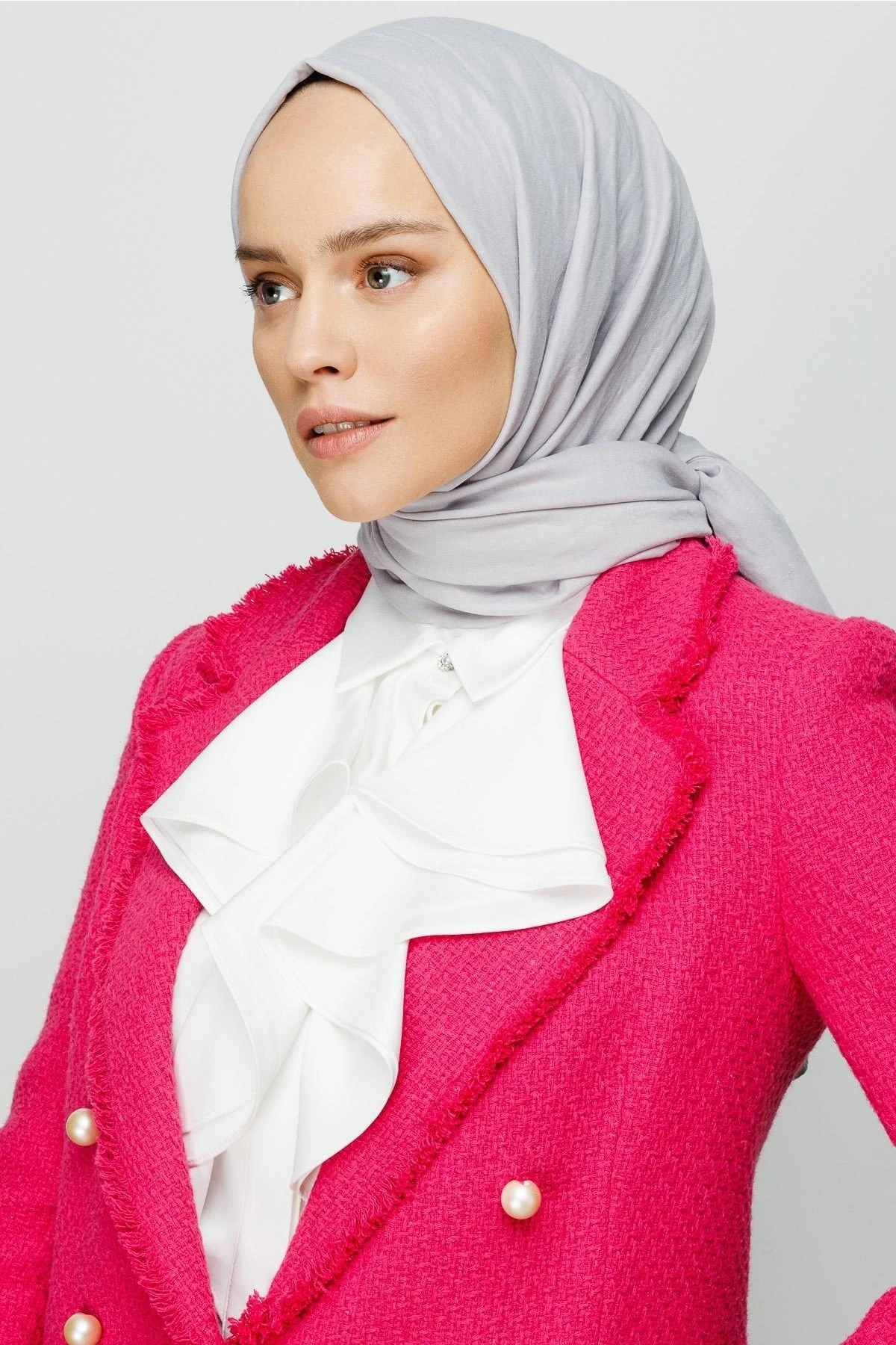 Cotton Crinkle Shawl - Silver