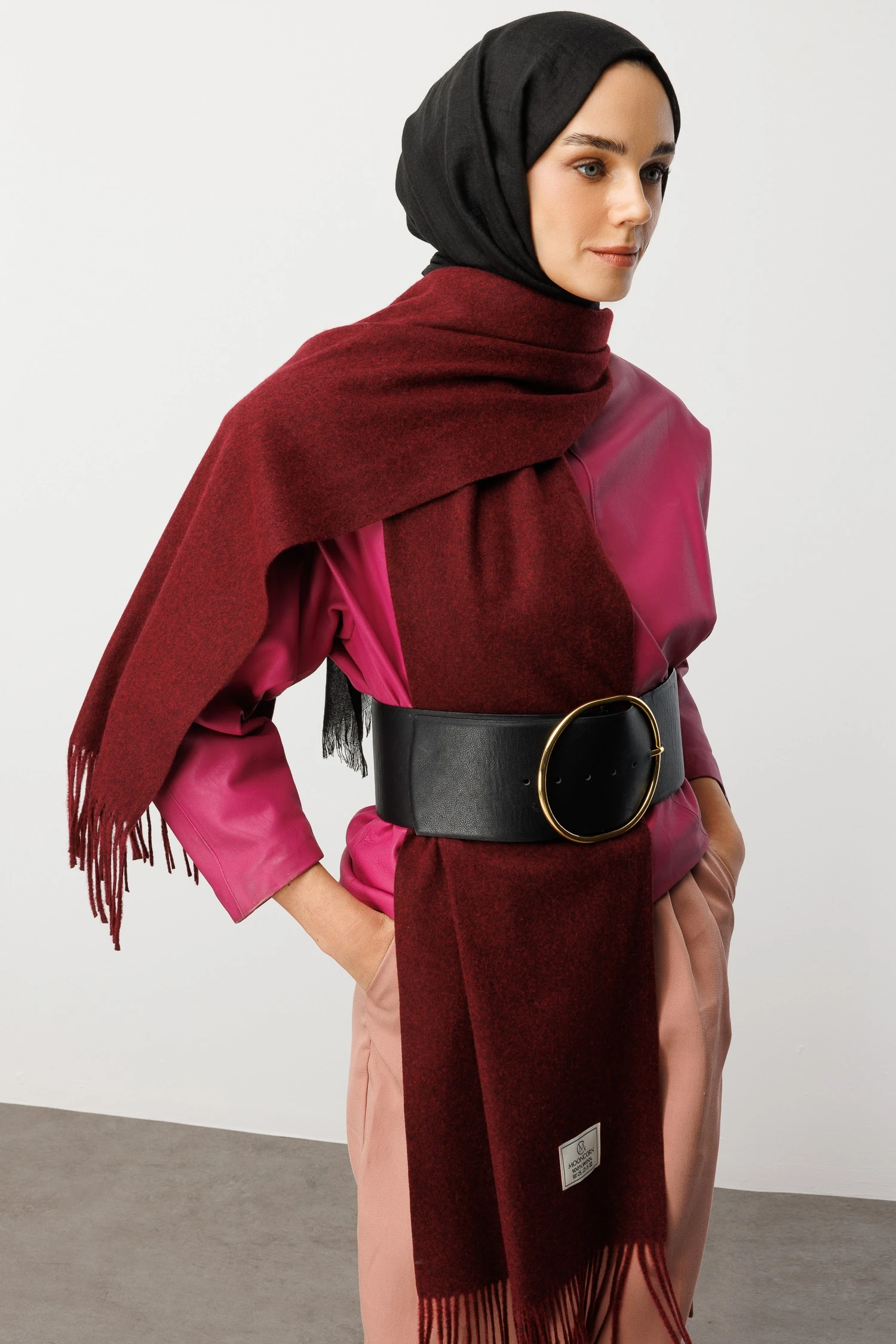 Wholesale Wool Muffler - Claret Red