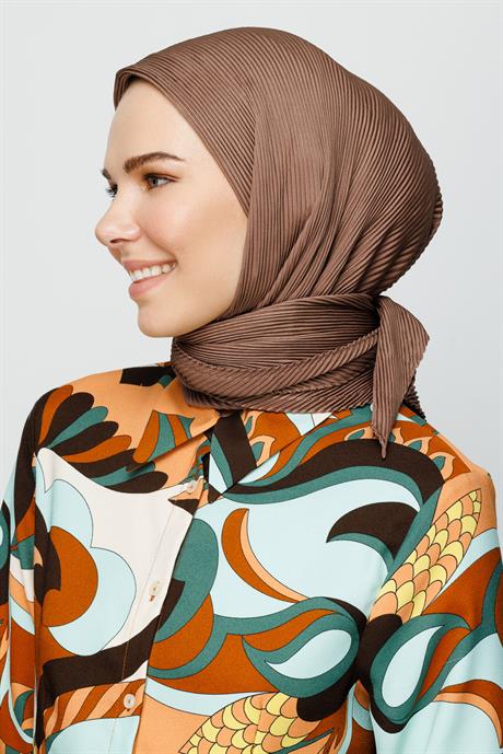 Pleated Scarf - Dark Mink