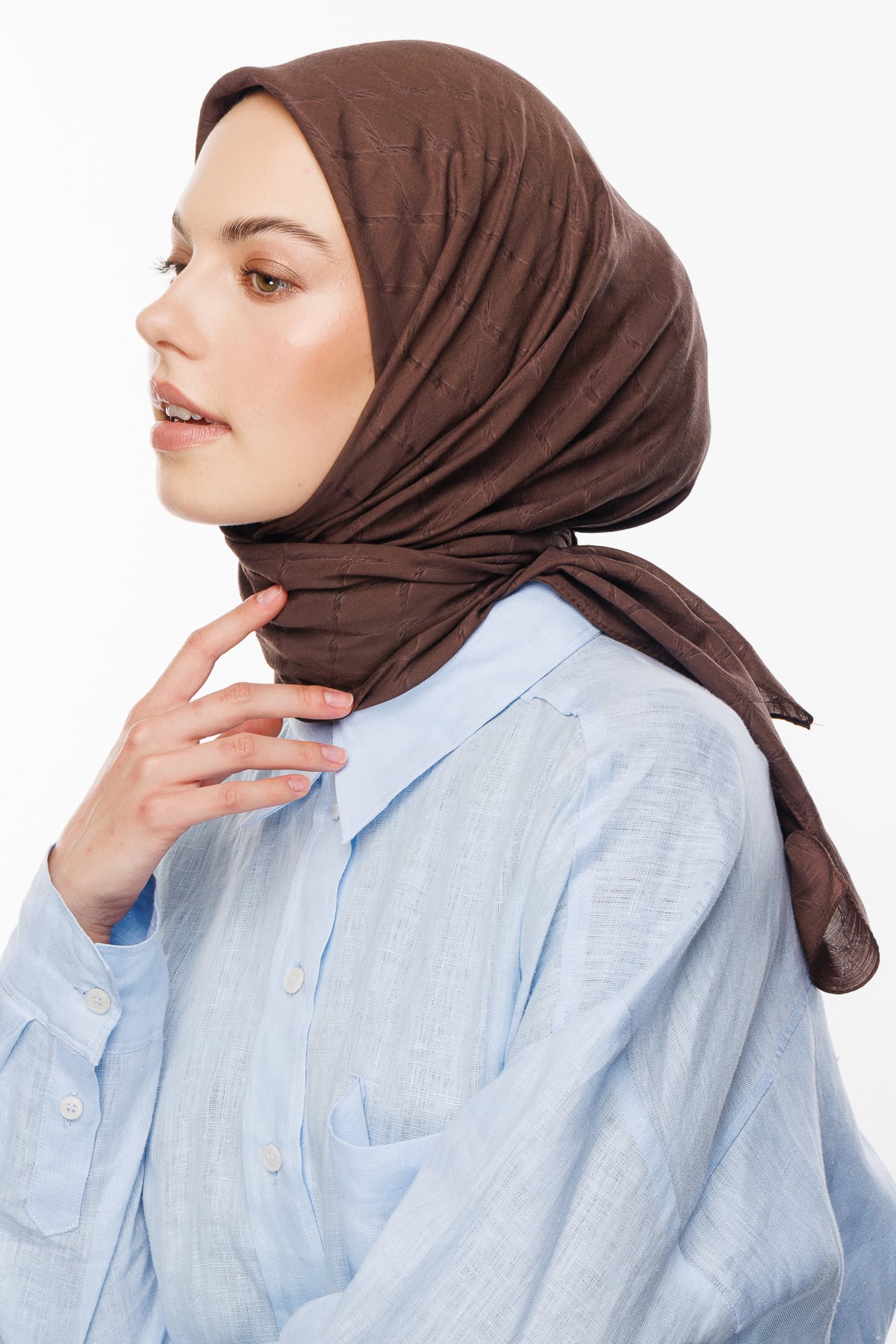 Bamboo Jacquard Scarf - Chocolate