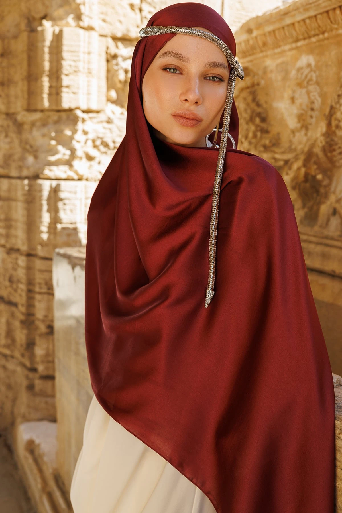 Toptan Diamond Aura Şal - Bordo
