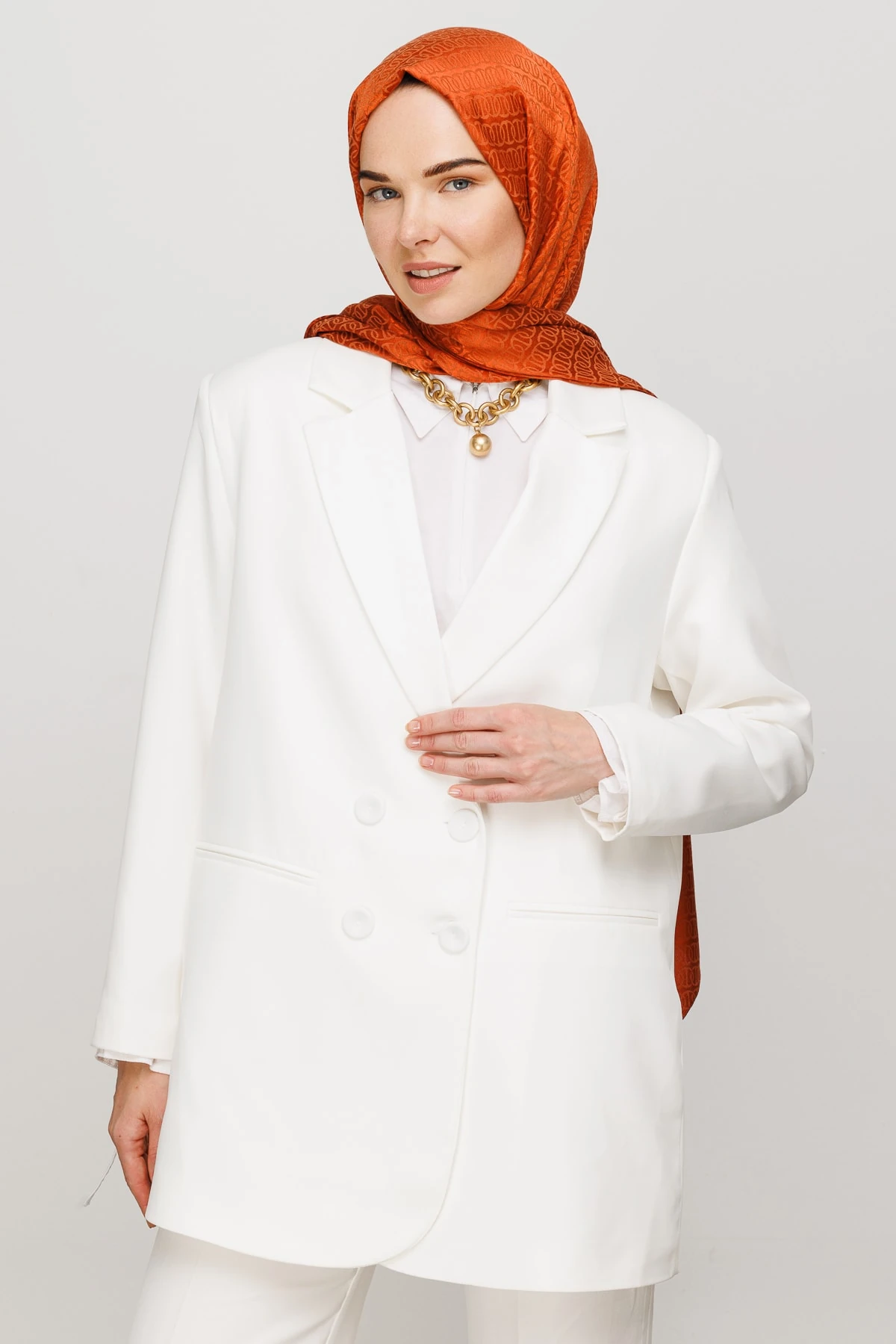 Wholesale Forever Pattern Shiny Jacquard Shawl - Tile