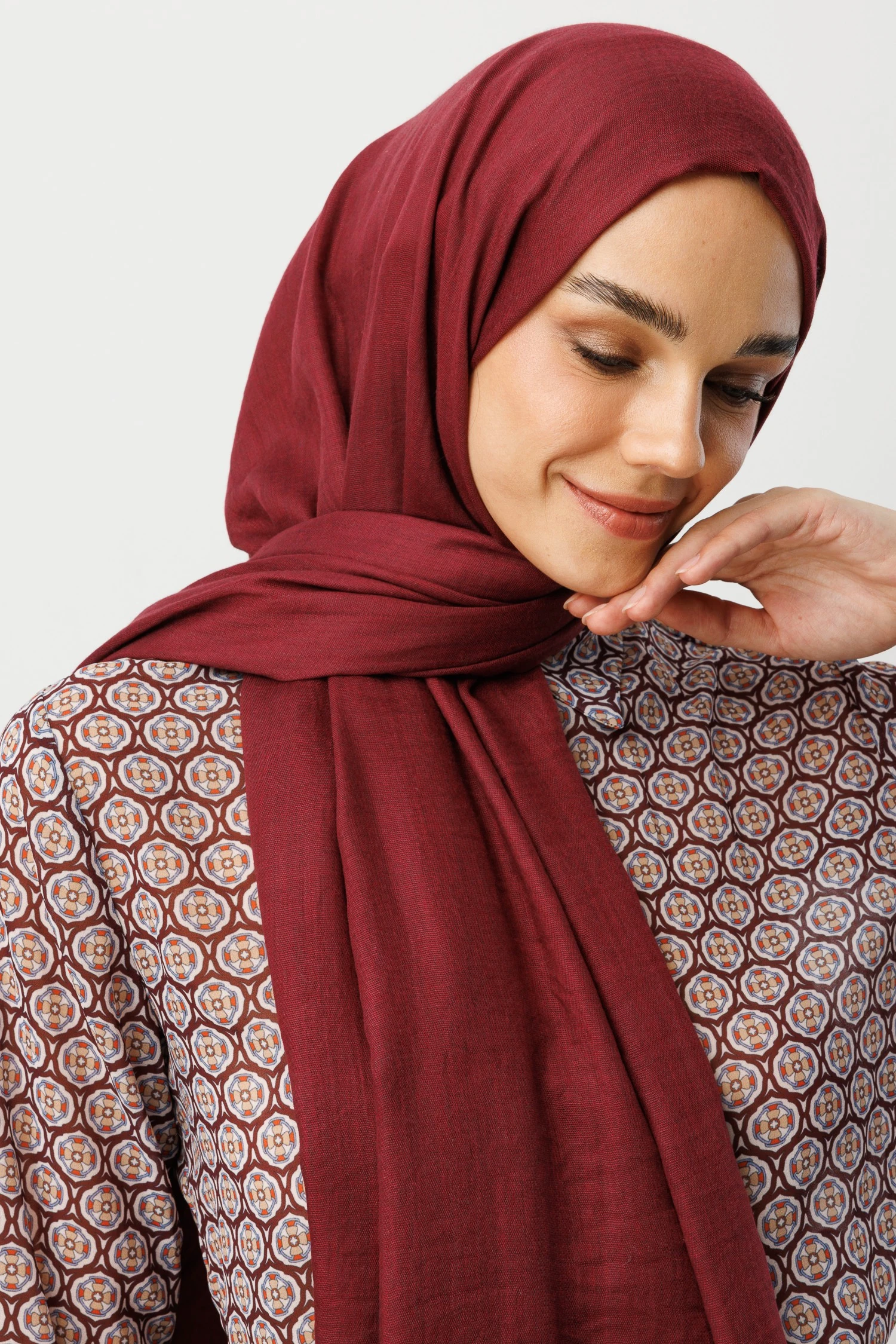 Toptan Dubai Şal - Garnet