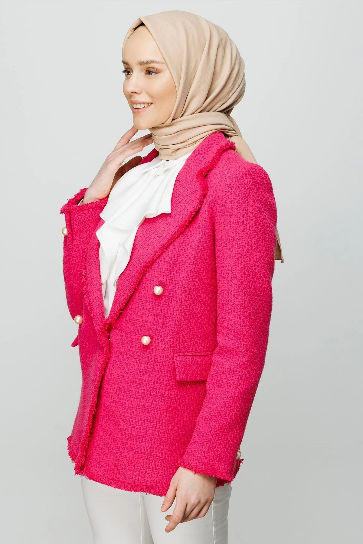 Toptan Pamuk Kraş Şal - Kum Beji