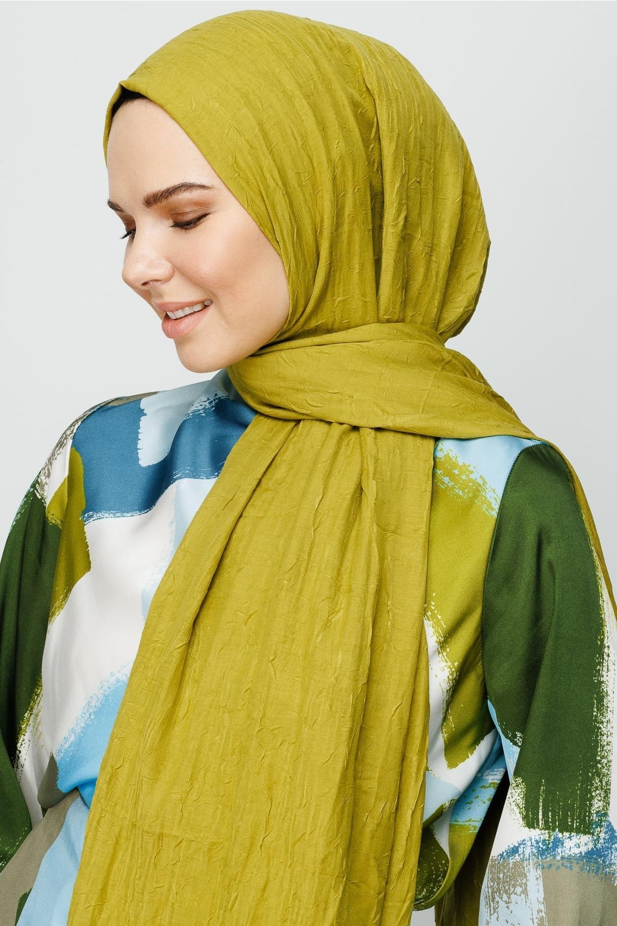 Toptan Bambu Şal - Zeytin Yeşili