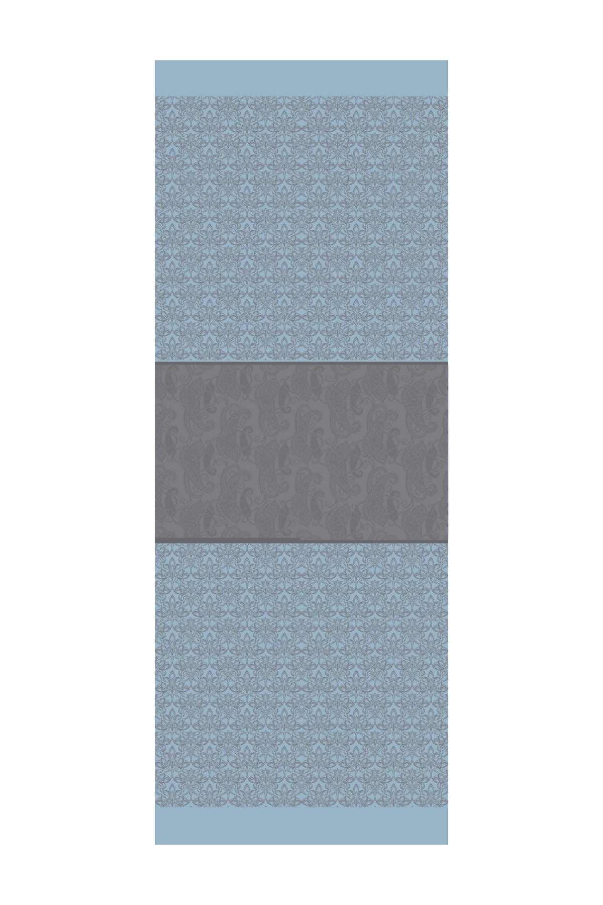 Toptan Nora Desen Çift Taraflı Şal - Koyu Gri-Açık Mavi