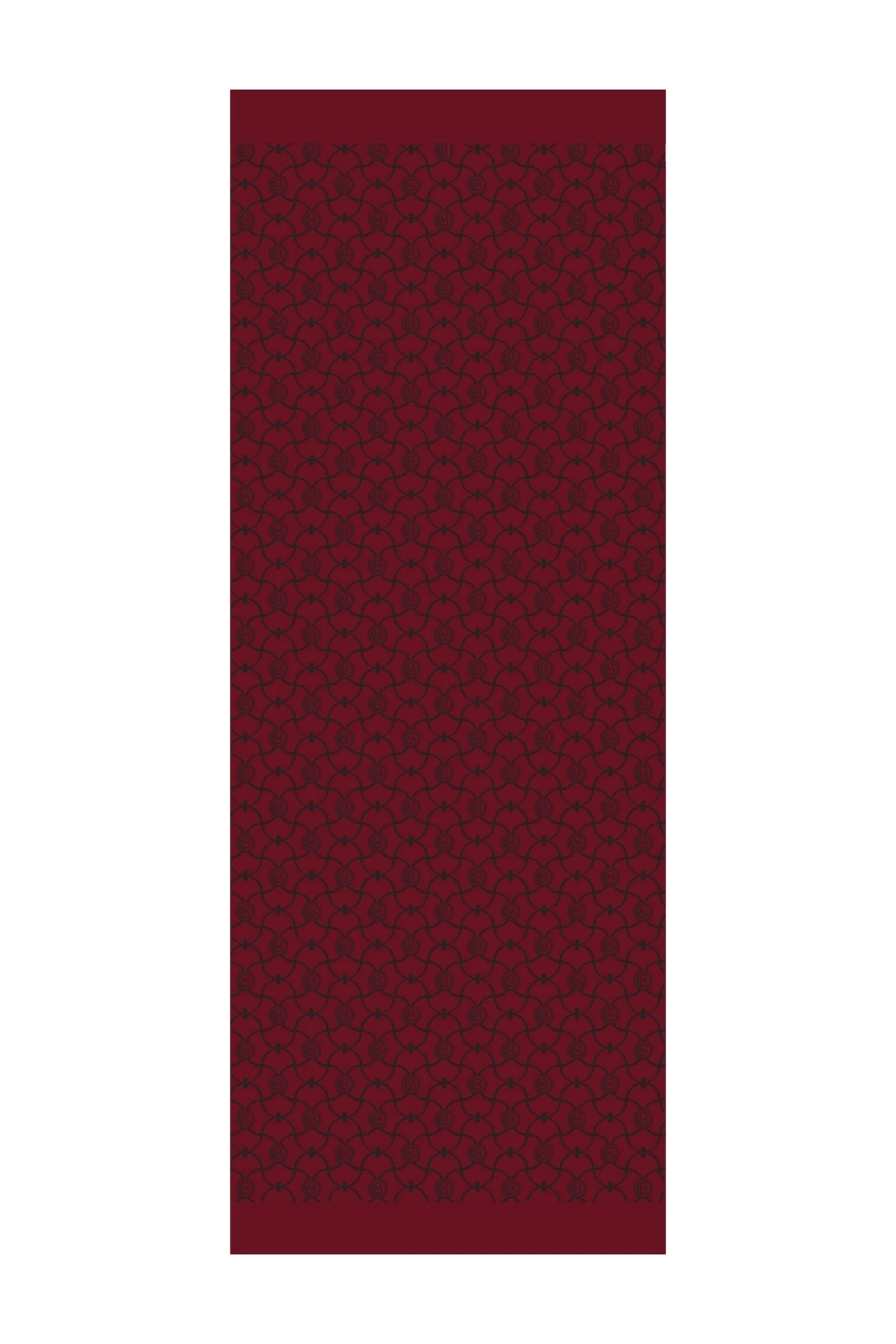 Toptan Marrakech Desen Çift Taraflı Şal - Siyah-Bordo