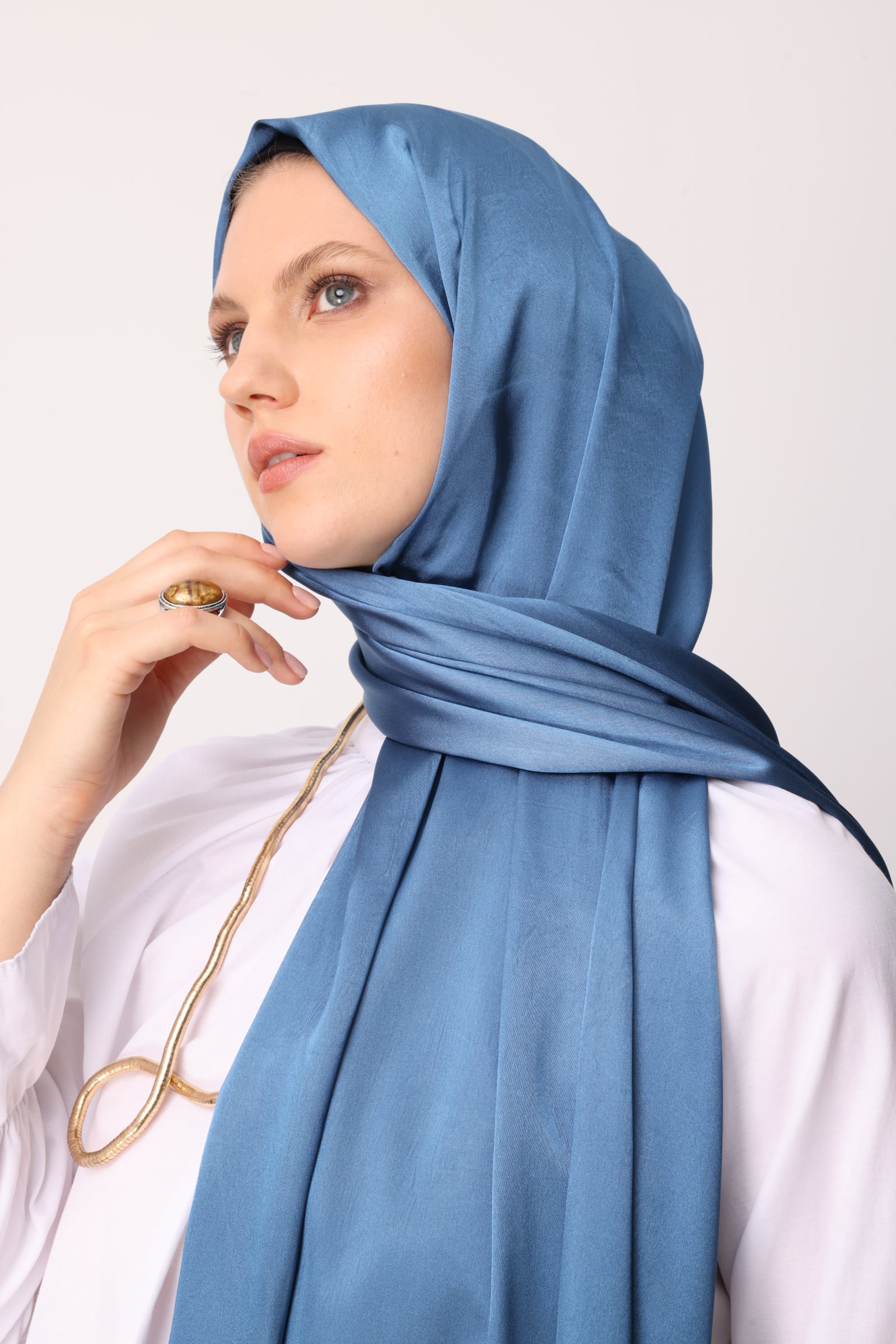 Toptan Diamond Aura Şal - Gök Mavisi