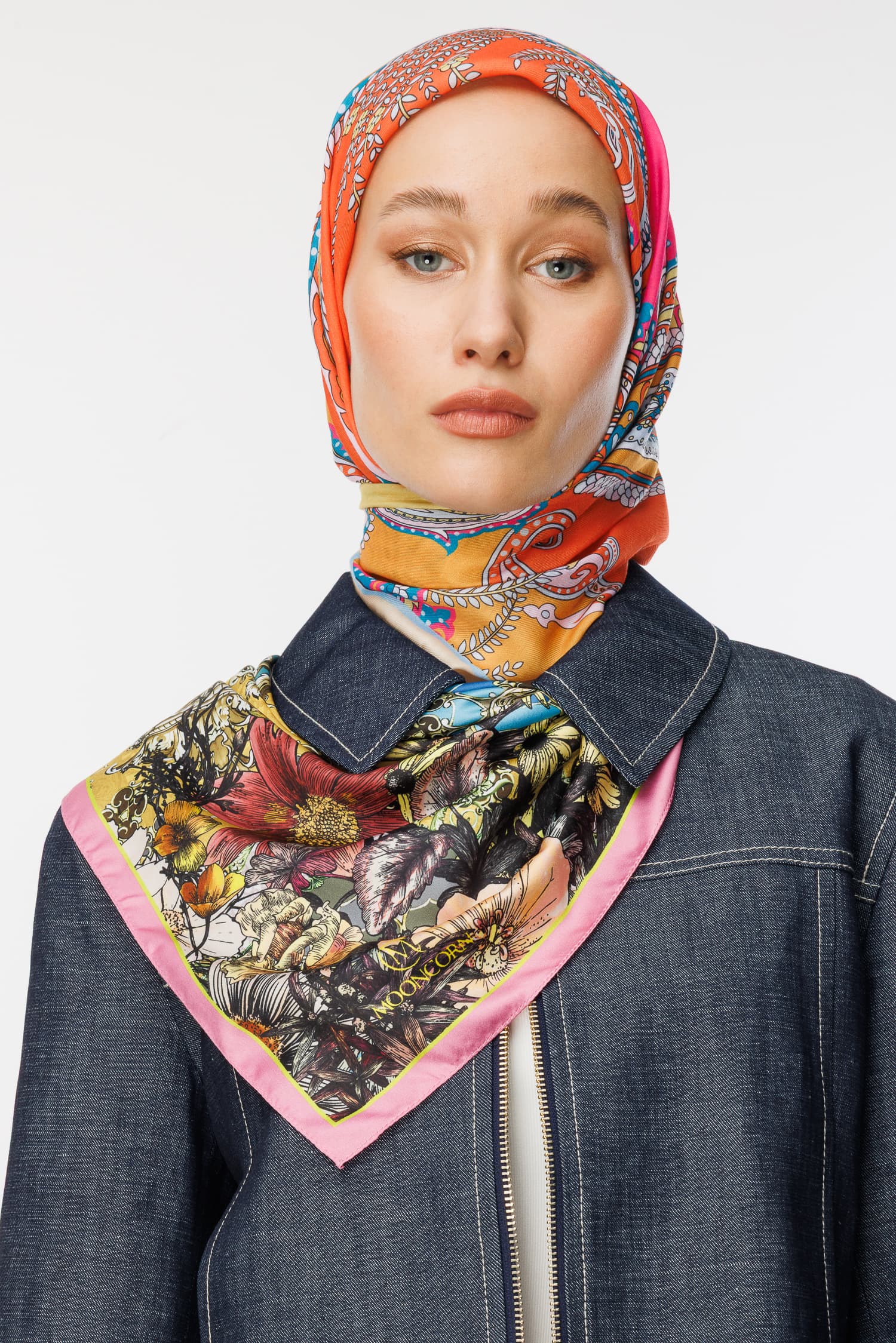 Toptan Virel Desen Pamuk Eşarp - Limon