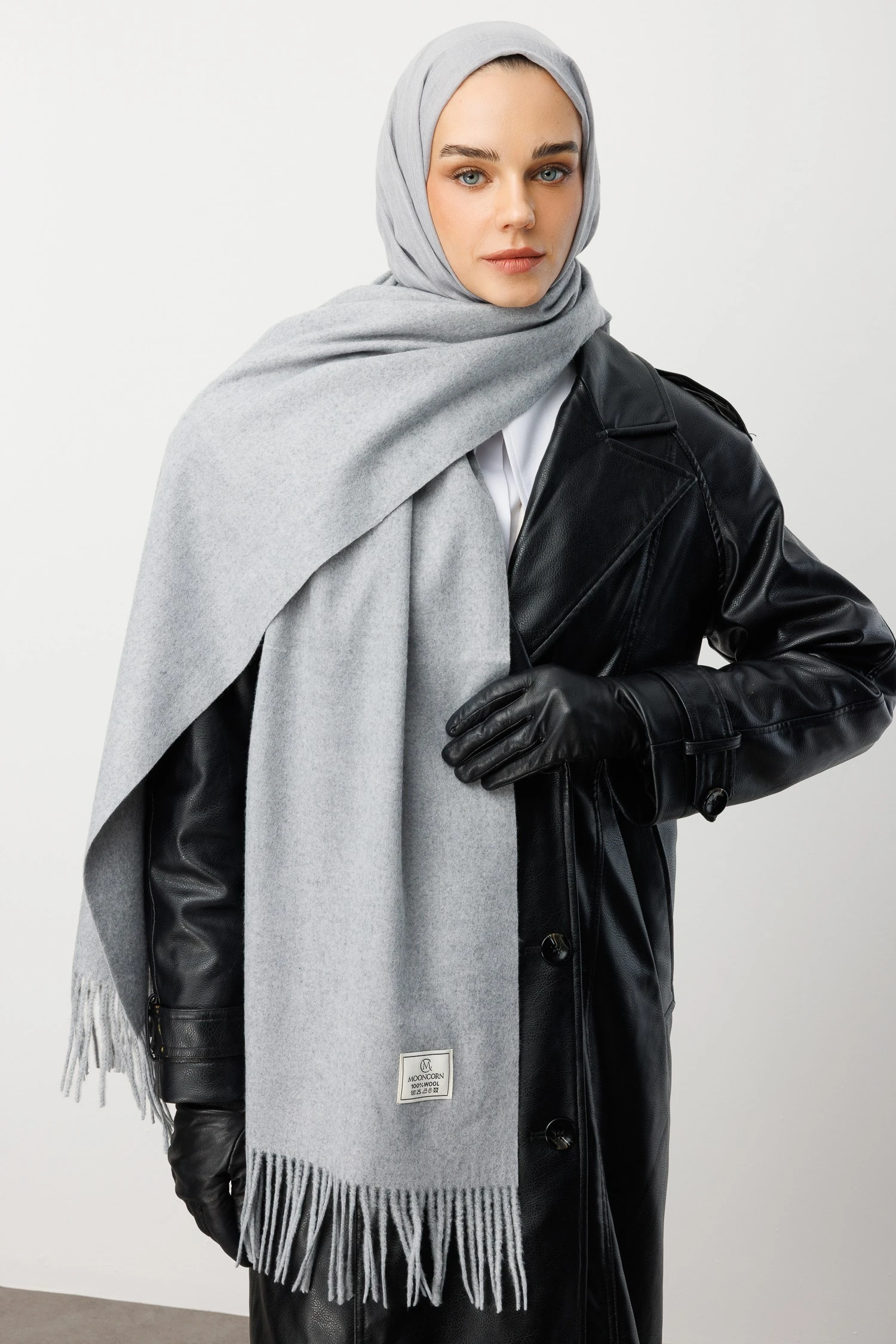 Toptan Yün Atkı - Gri