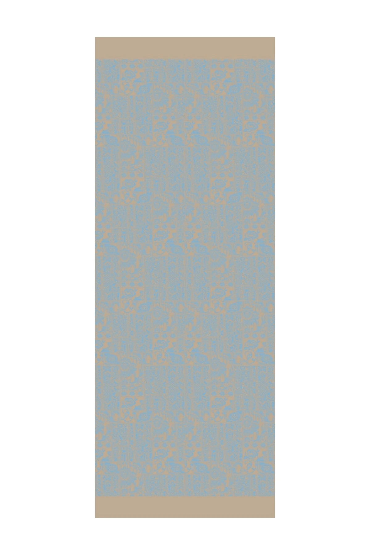 Toptan Henna Desen Çift Taraflı Şal - Vizon-Turkuaz