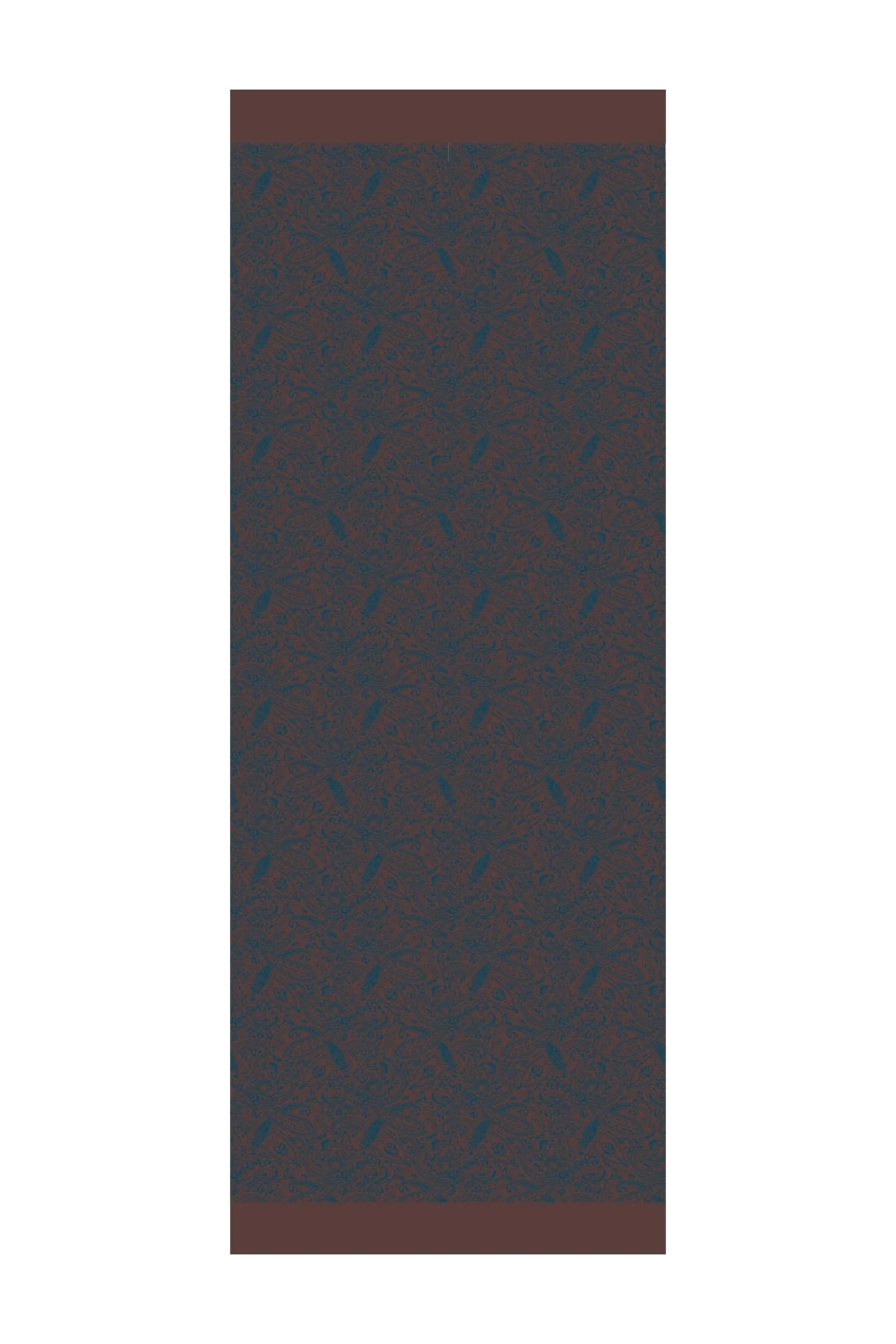 Velora-Pattern Reversible Shawl - Bitter Brown-Petroleum Blue