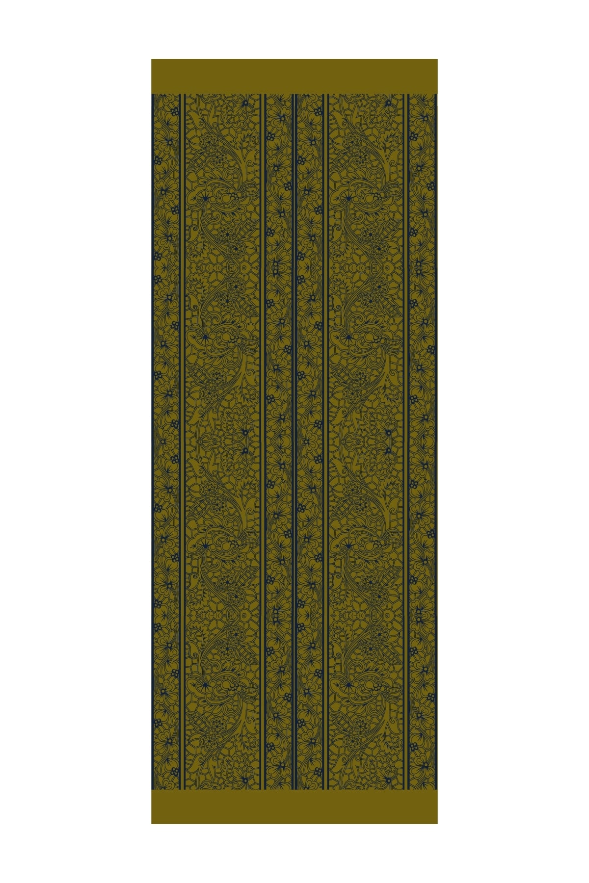 Toptan Lavin Desen Çift Taraflı Şal - Lacivert-Yağ Yeşili