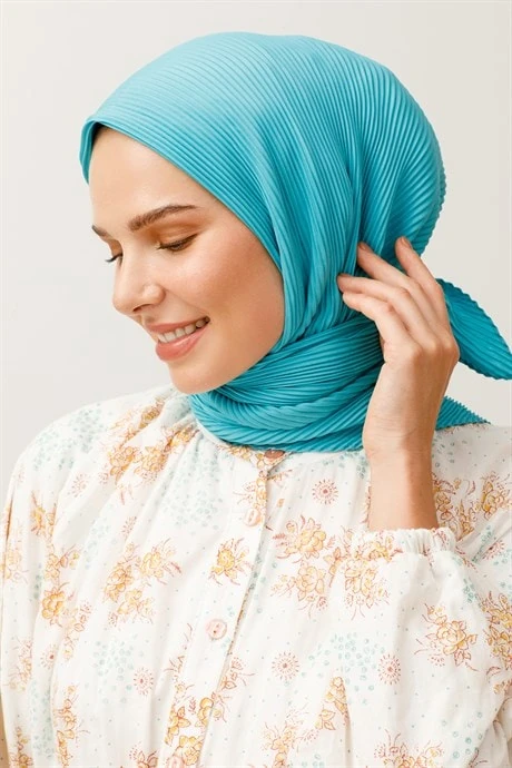 Toptan Pilise Eşarp - Turkuaz