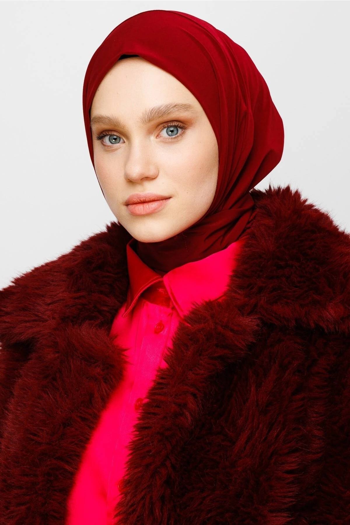 Toptan Hazır Şal - Bordo