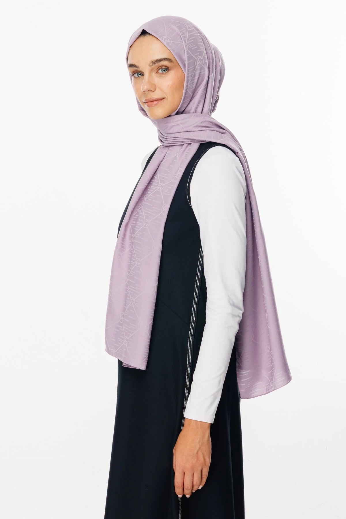 Toptan Moon Is Desen Jakar Şal - Lila