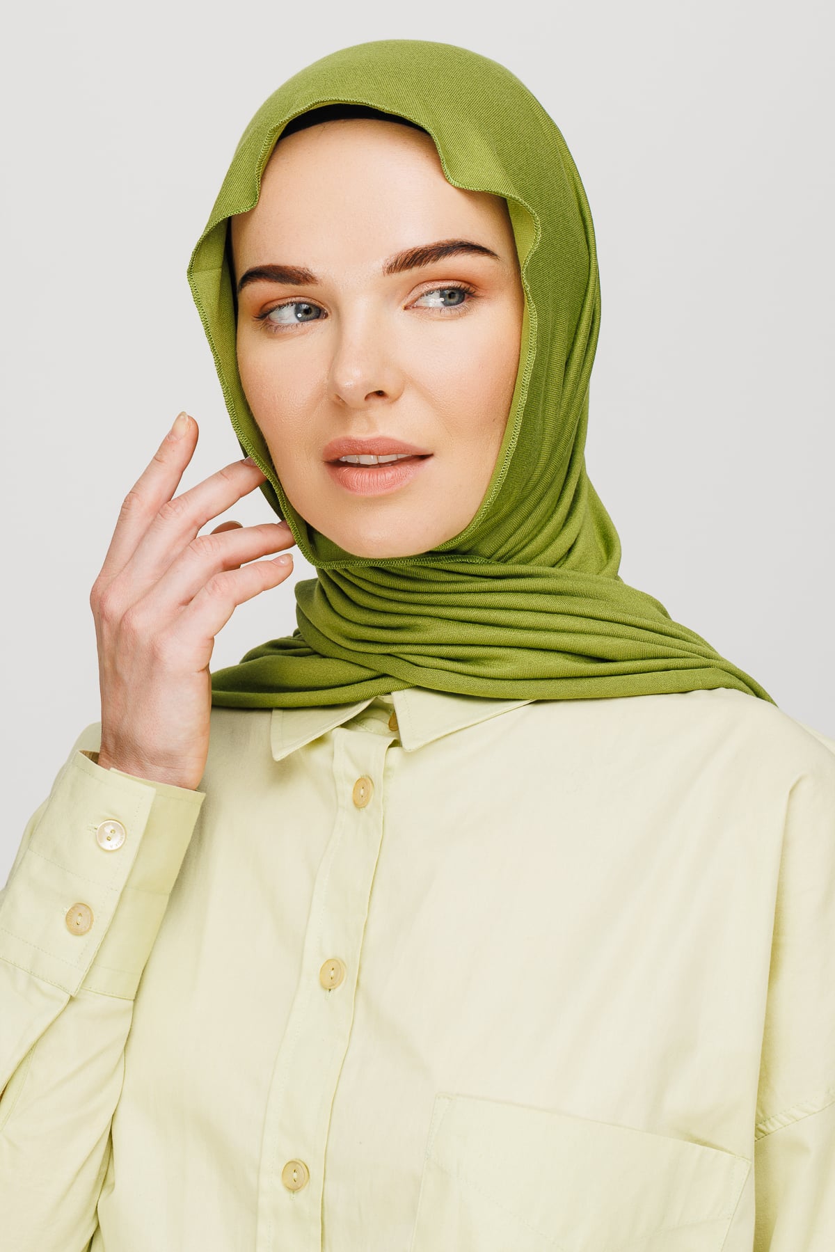 Toptan Penye Şal - Oliv Yeşili