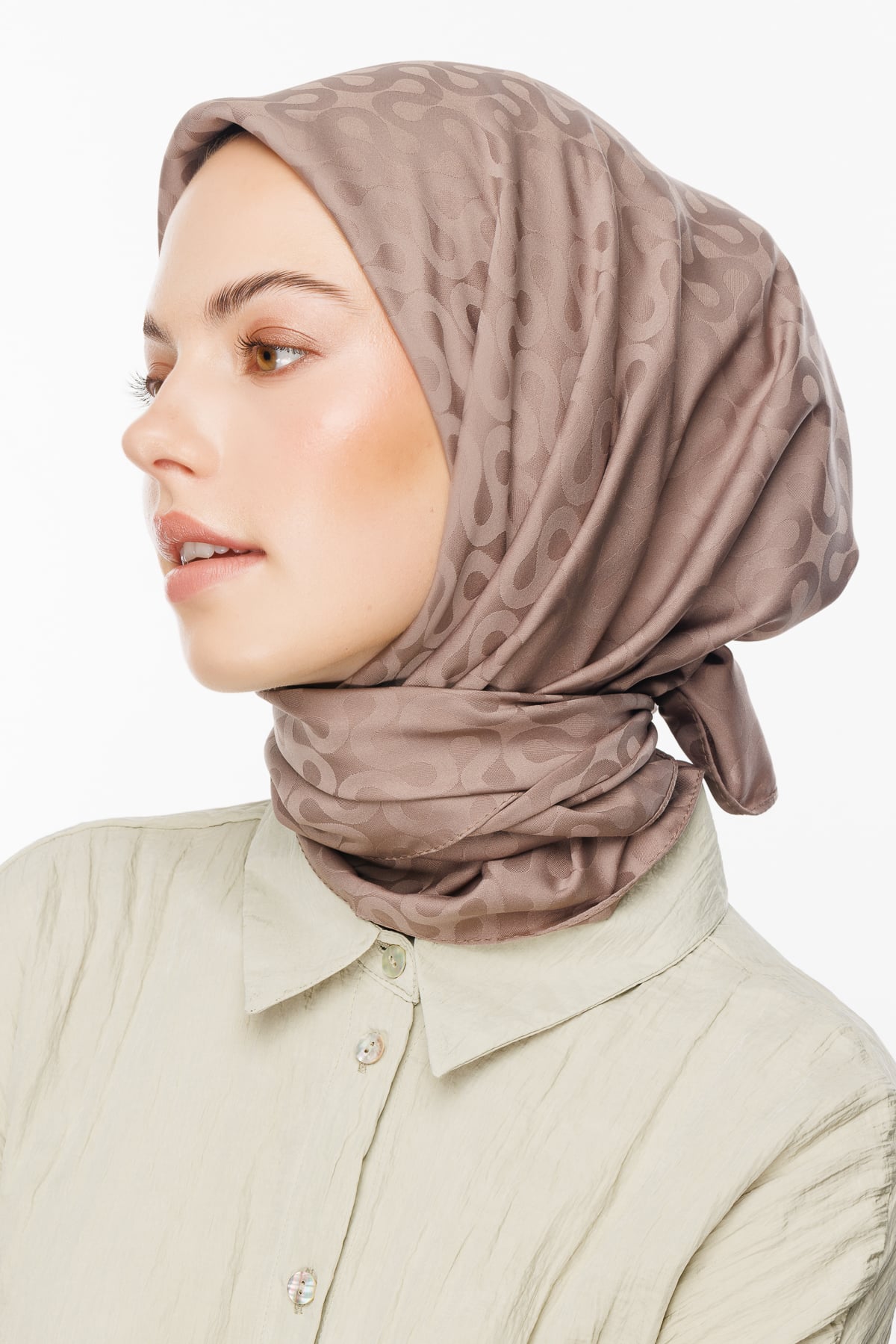 Moon Pattern Silky Jacquard Scarf - Canyon