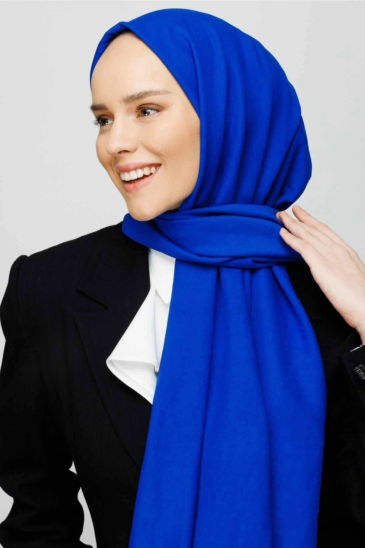 Toptan Pamuk Kraş Şal - Saks Mavi