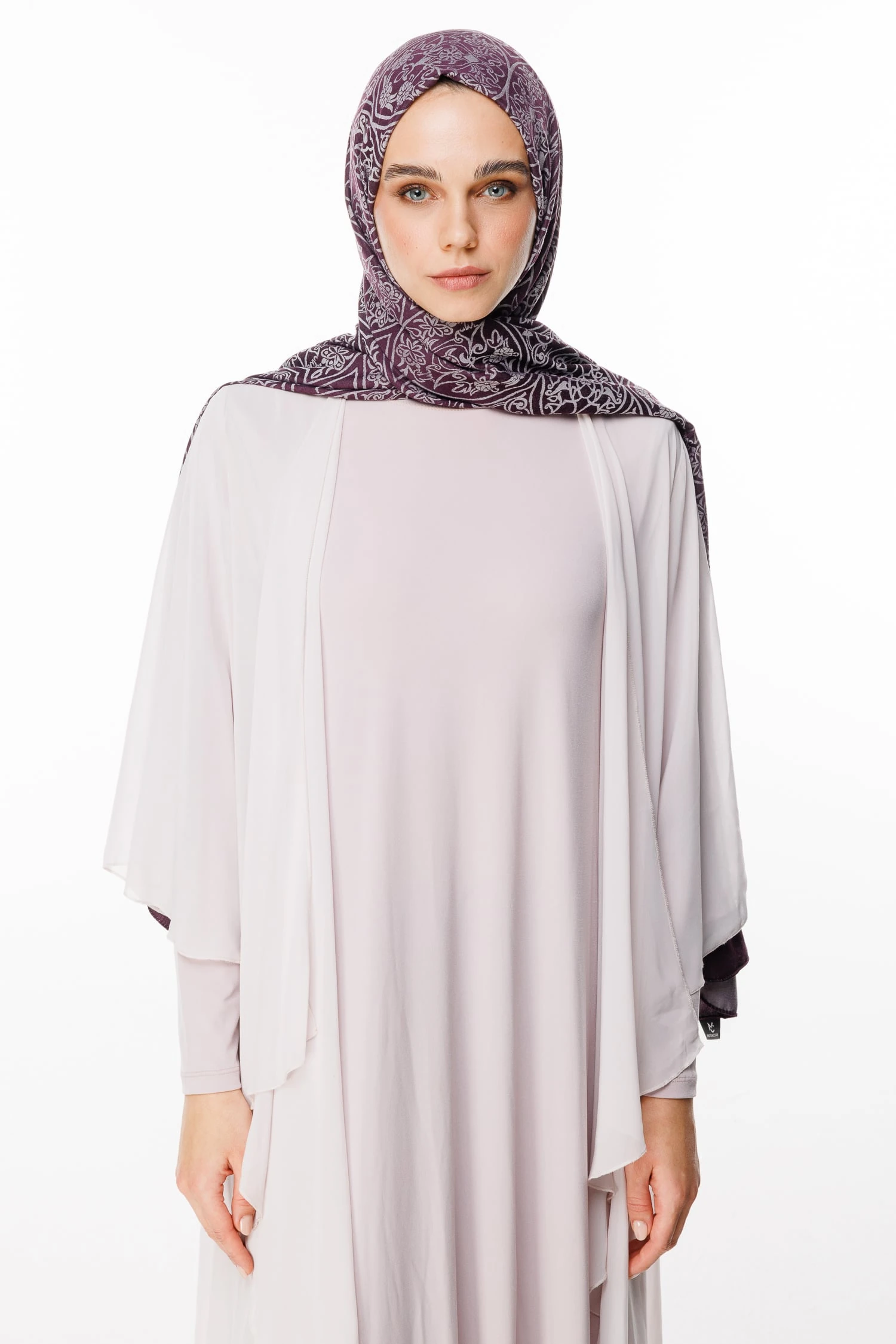 Morocco Pattern Double-Sided Shawl - Purple-Gray