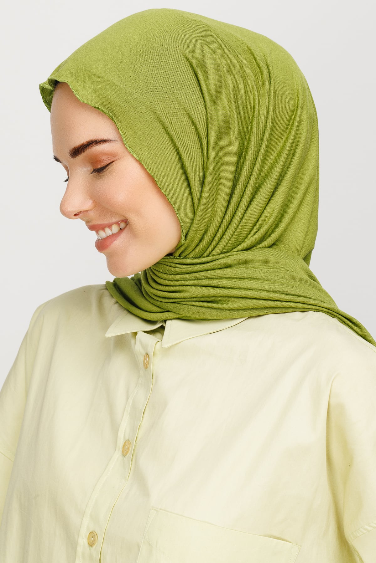 Toptan Penye Şal - Oliv Yeşili