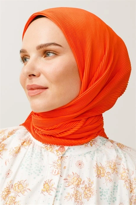 Toptan Pilise Eşarp - Neon Turuncu