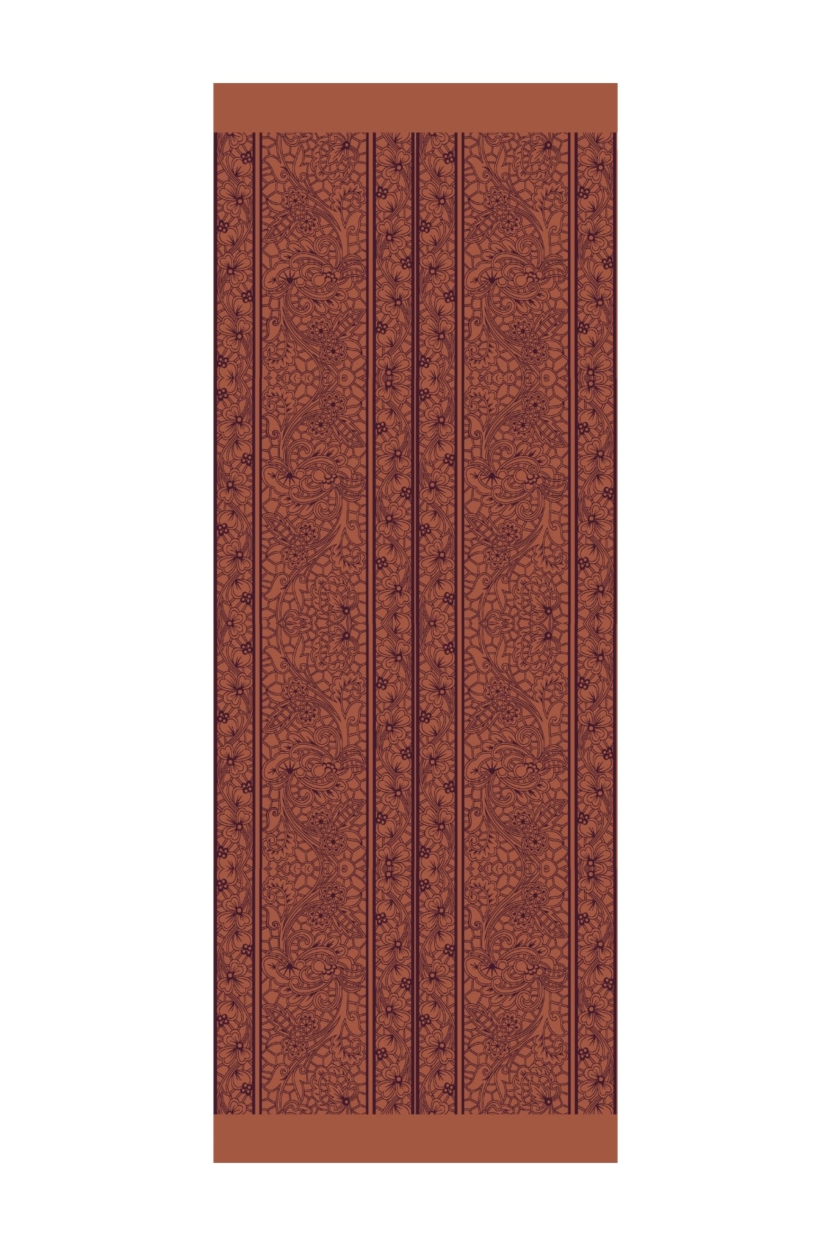 Lavin-Pattern Reversible Shawl - Purple-Orange