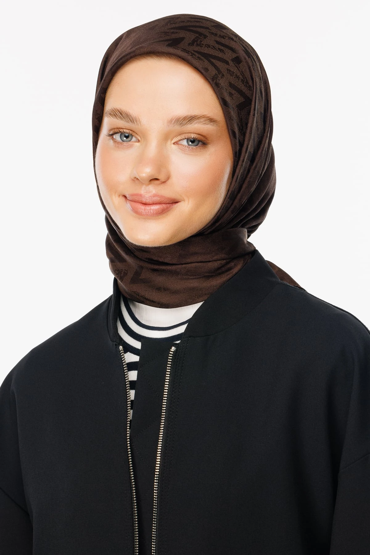 Luxury Jacquard Scarf - Bitter Coffee