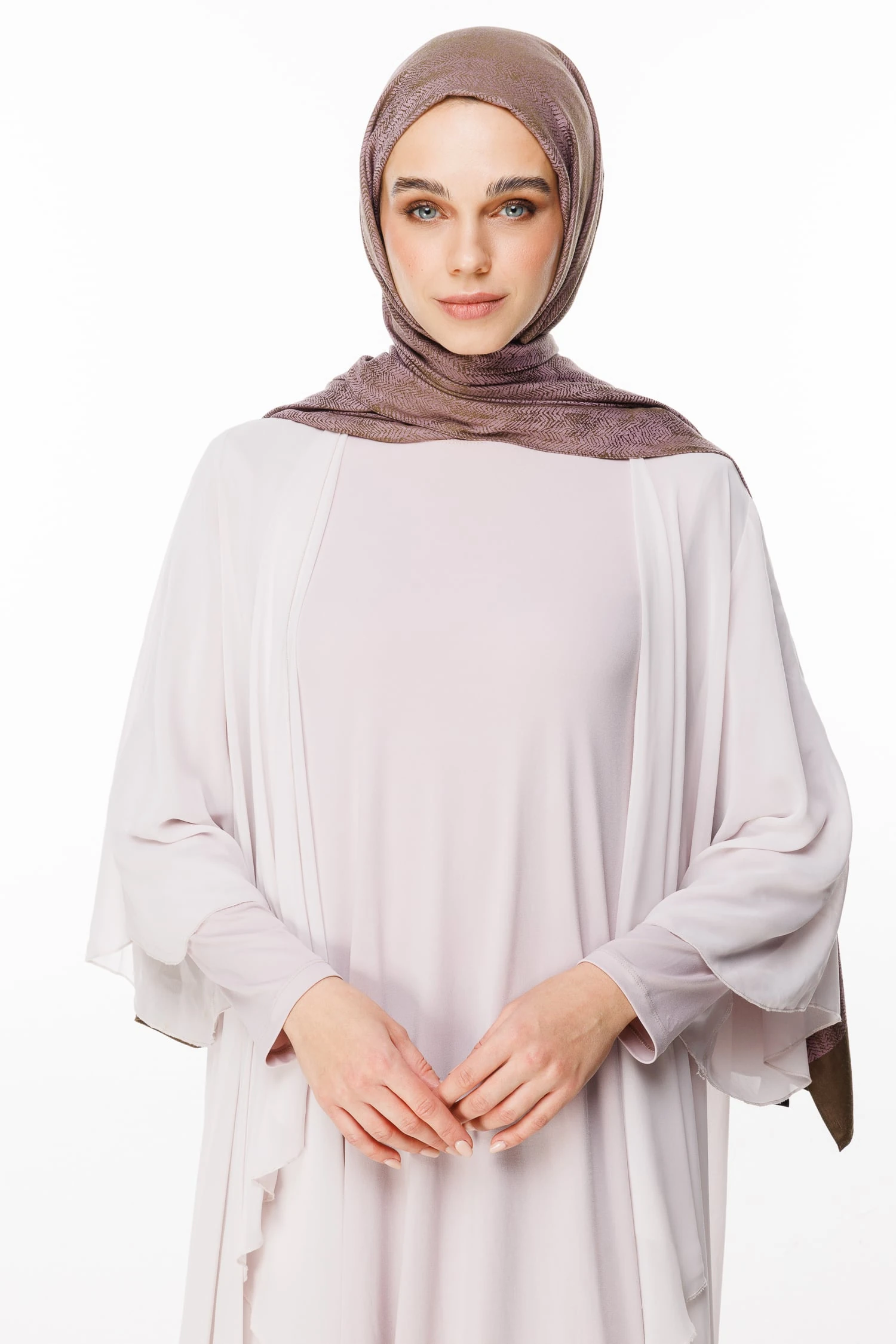 Toptan Sahra Desen Çift Taraflı Şal - Koyu Haki-Koyu Gül Kurusu