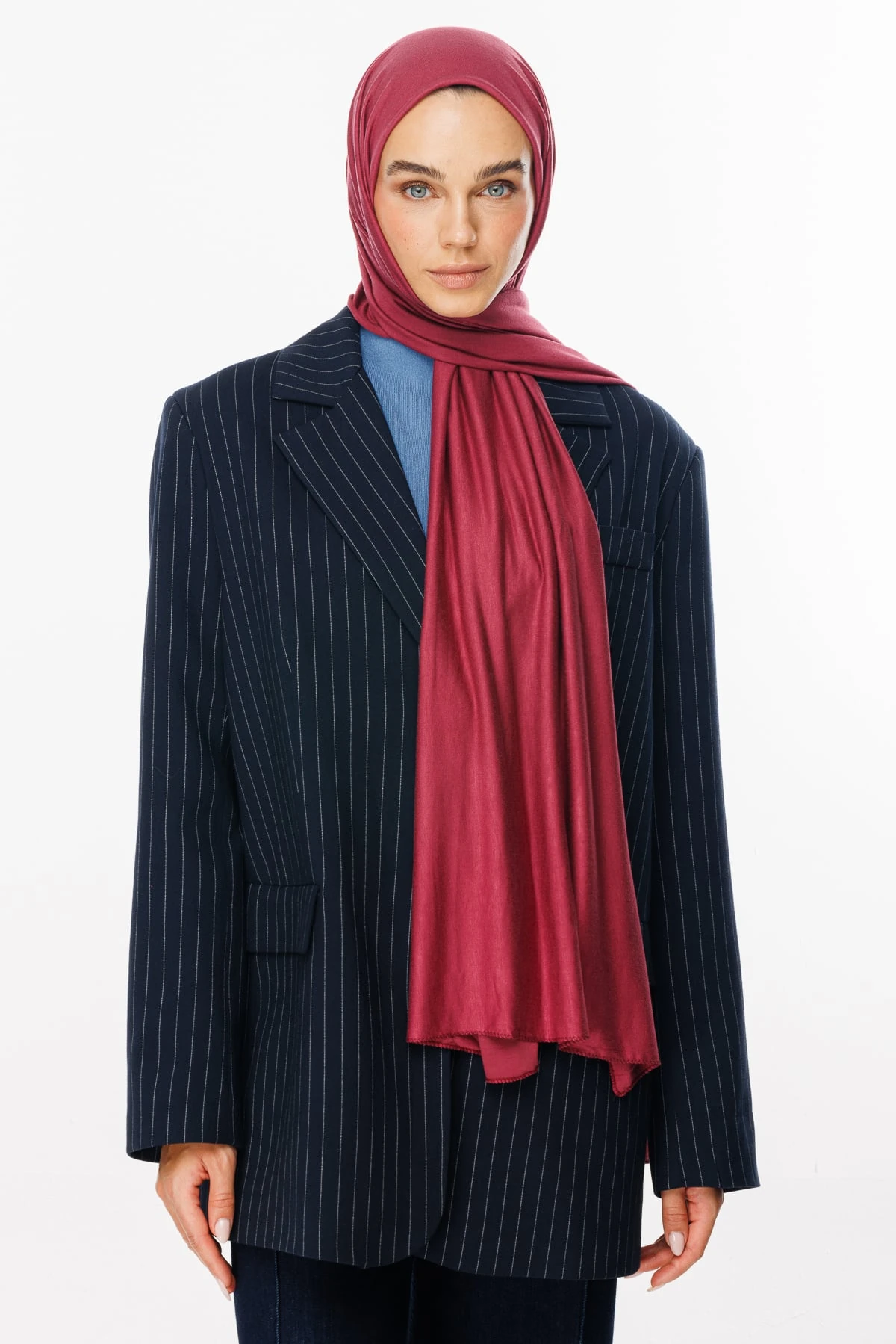 Toptan Penye Şal - Kızılcık