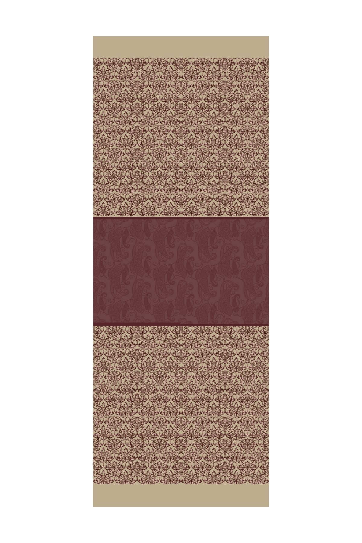 Nora-Pattern Reversible Shawl - Damson-Salmon