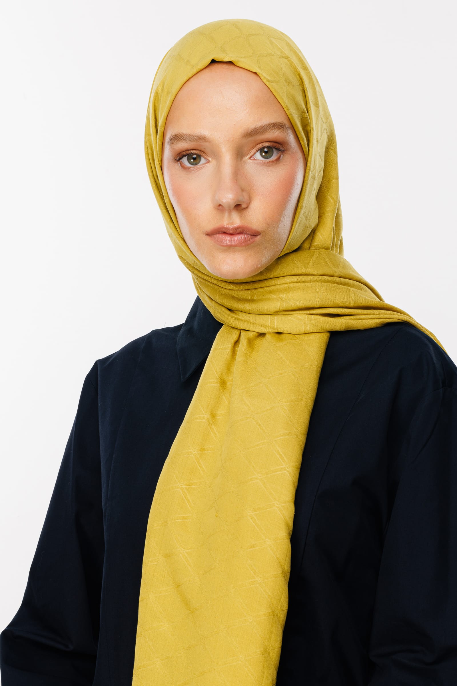 Bamboo Jacquard Shawl - Olive Green