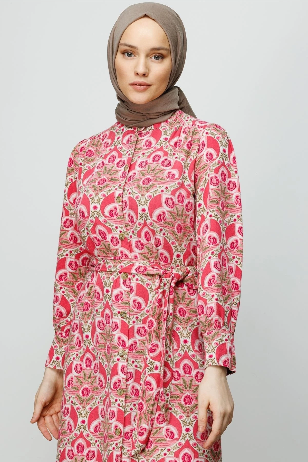 Toptan Pamuk Kraş Şal - Vizon